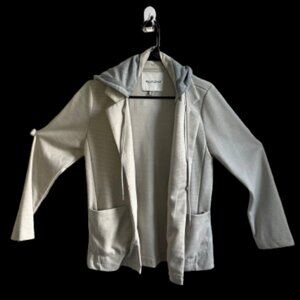 🤍 Wallflower Cream Open-Front Jacket | Gray Detachable Hoodie | Size S 🤍